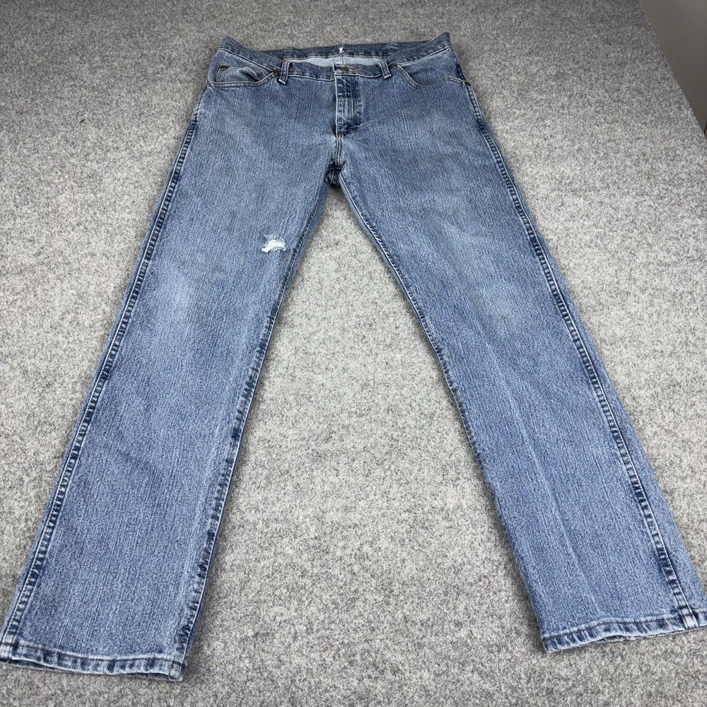 Wrangler Western Jeans Mens 34x32 Mediumโ Wash 47MACMT Cowboy Rodeo Work Denim